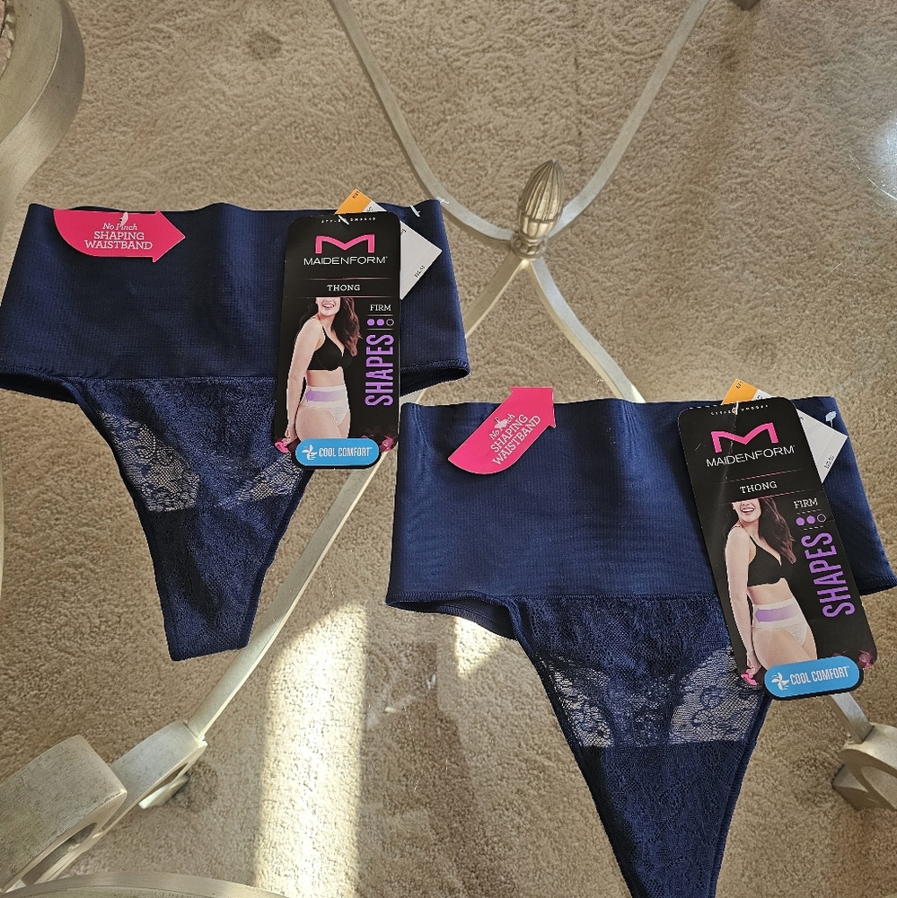 2 NEW Maidenform Navy Shaping Briefs
